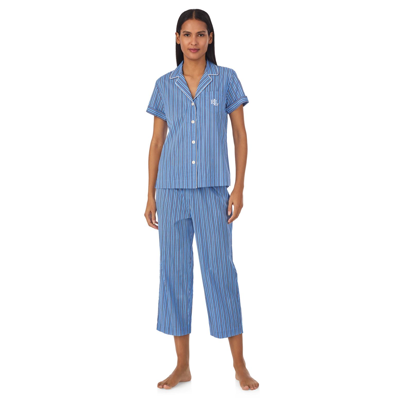 Lauren Ralph Lauren Cotton Lawn S/S Notch Collar Capri Pajama Set